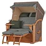 Mr. Deko Strandkorb Komplettset - bene living - Schaalsee Teak - PE grau -...