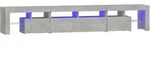 vidaXL TV-Schrank mit LED-Leuchten Betongrau 230x36,5x40 cm