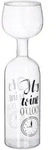 Relaxdays Weinflasche Glas, XL Weinglas mit Spruch, Fun Geschenk f&uuml;r Weinliebhaber,