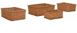 vidaXL 4-tlg. Stapelkorb-Set Braun Weide