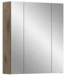 Ebuy24 Ice Spiegelschrank Bad Schwarz matt, Eiche Dekor.