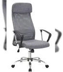 SalesFever B&uuml;rostuhl mit Armlehnen | Bezug Leinen-Stoff | Gestell Chrom | Mesh...