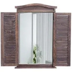 Mendler Wandspiegel Badspiegel Badezimmer Spiegelfenster mit Fensterl&auml;den,...