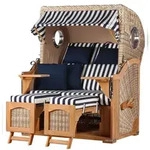 Mr. Deko Strandkorb Komplettset - bene living - Ammersee Teak - PE shell - Modell 518