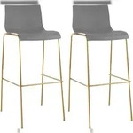 CLP 2er Set Barhocker Hover Kunststoff Vierfu&szlig;gestell Gold Kunststoff HBT: 100x43x48