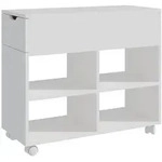 Relaxdays Rollcontainer, 5 F&auml;cher, Schublade, HxBxT: 61 x 70 x 30 cm, offen,
