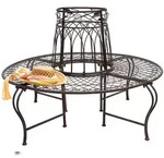 DanDiBo Rundbank Metall Wetterfest Braun &Oslash; 130 cm Baumbank 96003 Gartenbank...