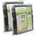 EASYmaxx Fenster Moskitonetz mit Klettverschluss - 130x150cm - Schwarz - 2er-Set
