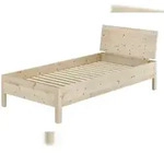 Erst-Holz Metallfreies Holzbett Einzelbett Zirbe massiv 100x200 mit w&auml;hlbarem
