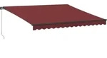 vidaXL Markise Manuell mit LED Weinrot 400x350 cm