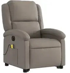 vidaXL Elektrischer Massagesessel mit Aufstehhilfe Taupe Stoff