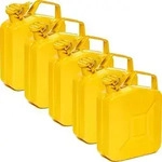 BW&reg; Kraftstoffkanister Metall Benzinkanister 5x 5 Liter - Gelb - RAL 1018 -