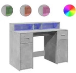 vidaXL LED-Schreibtisch Betongrau 120x55x91 cm Holzwerkstoff