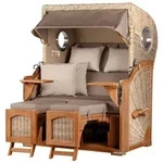 Mr. Deko Strandkorb Komplettset - bene living - Ammersee Teak - PE shell -...