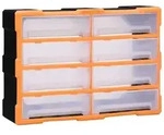 Multi-Schubladen-Organizer 6 | vidaXL : Farbe - Orange und Schwarz, Gr&ouml;&szlig;e - 8