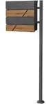 ML-Design ECD Germany Standbriefkasten Anthrazit Edelstahl mit Zeitungsfach,