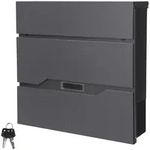 ML-Design Briefkasten mit Zeitungsfach 37x11x36,5 cm Anthrazit aus Edelstahl
