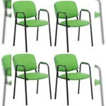 CLP 4er Set Stapelst&uuml;hle Ken Pro Kunstleder gr&uuml;n