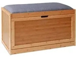 Relaxdays Schuhbank, gepolstert, Stauraum, Bambus, HBT: 49 x 80 x 30 cm,...