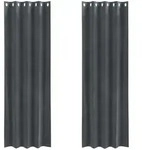 vidaXL Verdunkelungsvorh&auml;nge 2 pcs Hellgrau 140 x 260 cm Samt