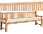 DELUKE Gartenbank Teakbank DABEL - Holz Creme 240x61x93 cm | Holzbank 240 Cm Mit