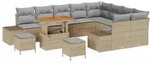 vidaXL Garten-Sofa-Set mit Speicher 12 pcs Beige Poly Rattan