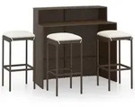vidaXL 4-tlg. Gartenbar-Set mit Kissen Braun