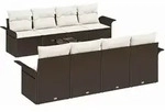 vidaXL Garten-Sofa-Set 9 pcs Braun Poly Rattan