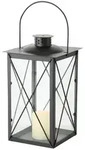 Kerzenlaterne Farol Glaseinsatz Eisen H.30 B.17 cm schwarz