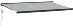vidaXL Markise Einziehbar Anthrazit und Wei&szlig; 5x3 m Stoff und Aluminium