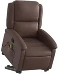 vidaXL Massagesessel mit Aufstehhilfe Braun Kunstleder