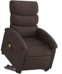 vidaXL Massagesessel mit Aufstehhilfe Dunkelbraun Stoff
