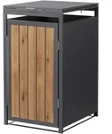 ML-Design M&uuml;lltonnenbox 1er Anthrazit-Holzoptik, f&uuml;r 1 &times; 240L, 68&times;80&times;120...