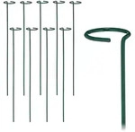 Relaxdays Pflanzst&auml;be Metall, 10er Set, Rankst&auml;be mit Ring, Metallst&auml;be...