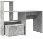 vidaXL Schreibtisch Beton Grau 131,5 x 50 x 106,5 cm Holzwerkstoff