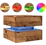 vidaXL Couchtisch mit LED-Leuchten Altholz-Optik 50x50x40 cm