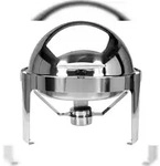 Gastro Speisenw&auml;rmer Runder Rolltop-Chafing Dish 6L aus Edelstahl