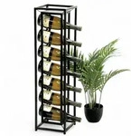 DanDiBo Weinregal Metall Schwarz Stehend Diamant 80 cm 96621 Flaschenregal