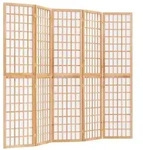 vidaXL 5-tlg. Paravent Japanischer Stil Faltbar 200x170 cm