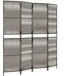 vidaXL Paravent 4-tlg. Braun Poly Rattan