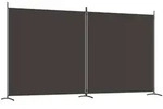 vidaXL 2-tlg. Paravent Braun 348x180 cm Stoff