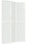 vidaXL 3-tlg. Paravent Japanischer Stil Faltbar 120x170 cm Wei&szlig;