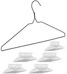 Relaxdays Drahtb&uuml;gel, 48er Set, d&uuml;nn, f&uuml;r Blusen, Shirts, mit Hosensteg,