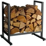 Relaxdays Kaminholzregal, Metall, modern, HBT: 62x60x49 cm, Brennholzregal Feuerholz,