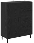 vidaXL Sideboard mit Schubladen Schwarz Eichen-Optik 69,5 x 34 x 90 cm