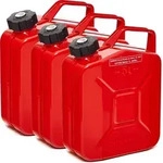 BW&reg; Kraftstoffkanister Metall Benzinkanister 3x 5 Liter mit Schraubverschluss...
