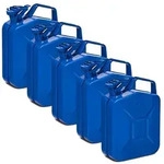BW&reg; Kraftstoffkanister Metall Benzinkanister 5x 5 Liter - Blau - RAL 5005 -