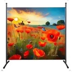 QUICK STAR Paravent 1tlg. 180x178cm Mohnwiese