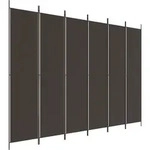 vidaXL 6-tlg. Paravent Braun 300x220 cm Stoff