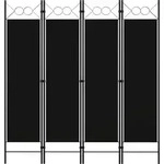 vidaXL 4-tlg. Raumteiler Schwarz 160 x 180 cm